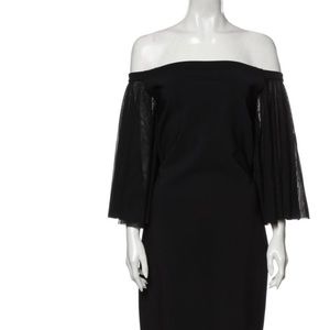 Off the shoulder black, midi dress